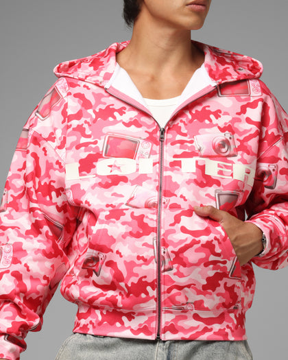 Loiter Digi Camo Zip Hoodie Pink Camo