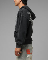 Loiter Waffle Zip Hoodie Black