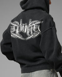 Loiter Waffle Zip Hoodie Black
