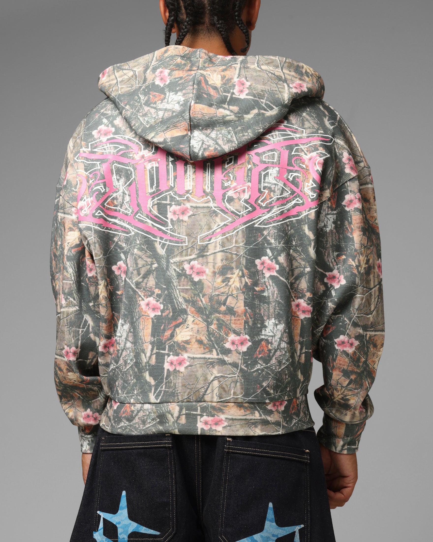 Loiter Waffle Zip Hoodie Pink Tree Camo | Culture Kings NZ