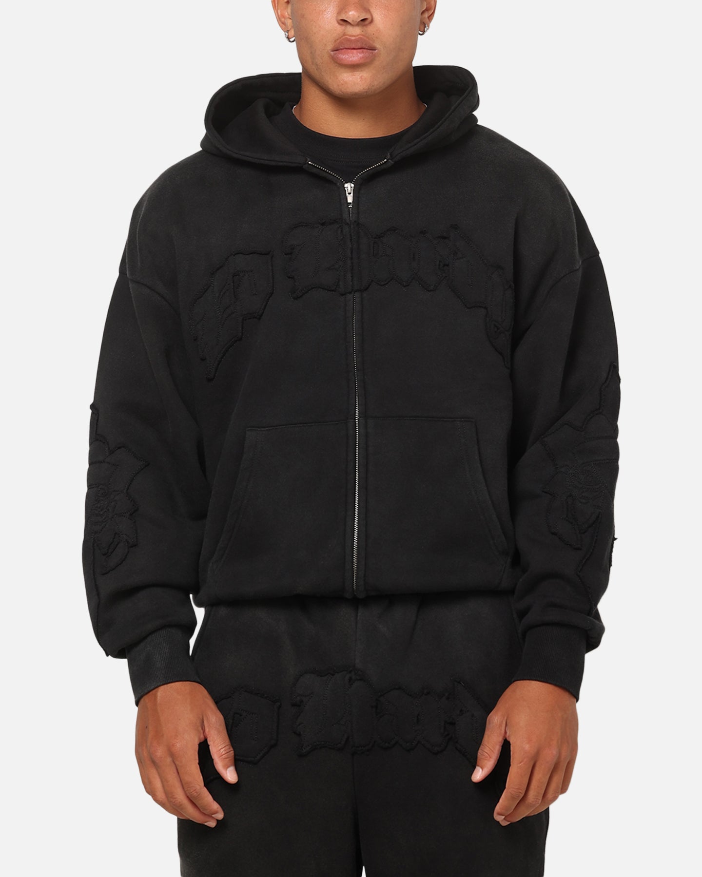 Ed Hardy Fray Zip Hoodie Black | Culture Kings NZ