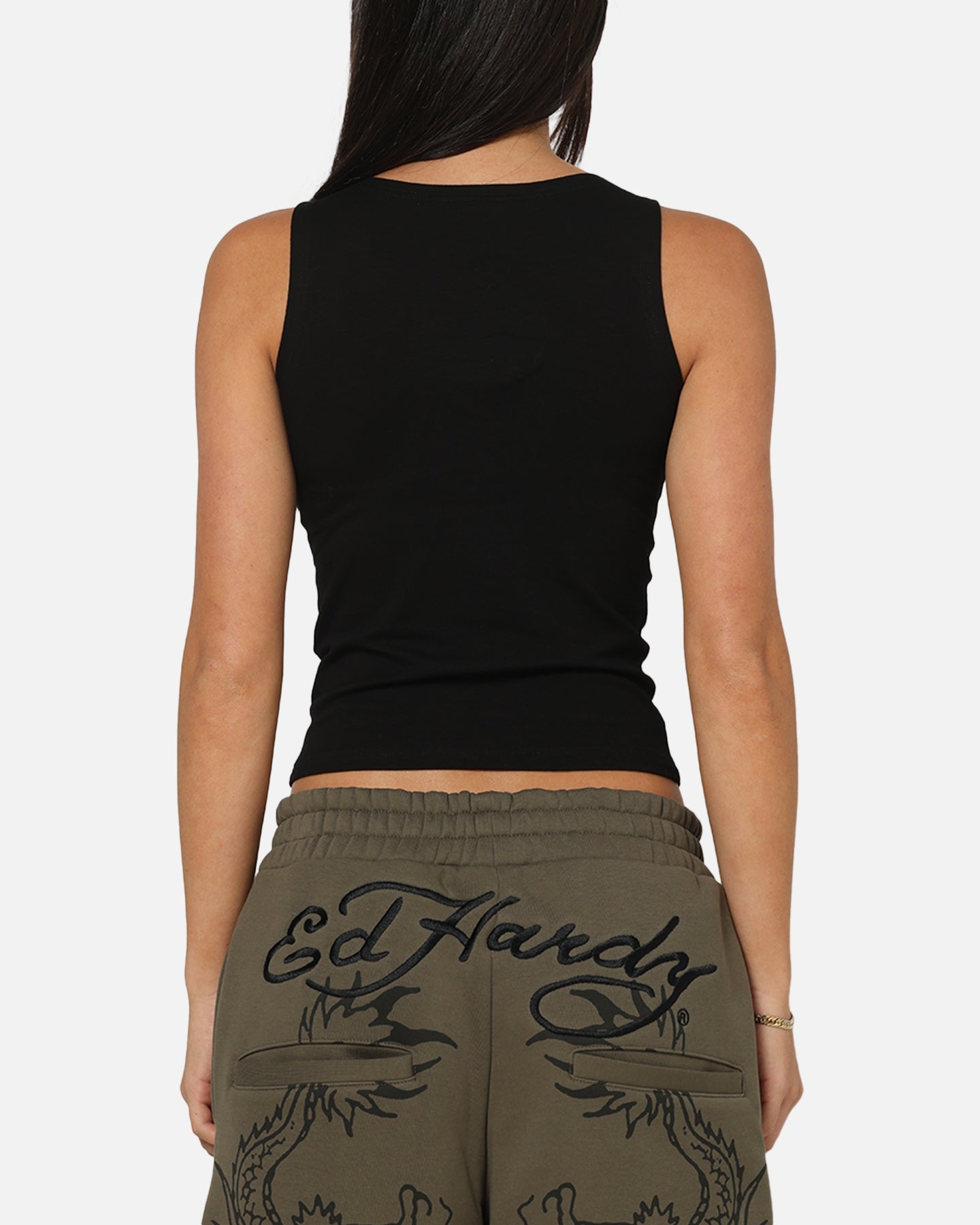 Ed Hardy ストーン レディース タンクトップ Ed Hardy Women's Rhinestone Rose Tank Black | Culture Kings NZ