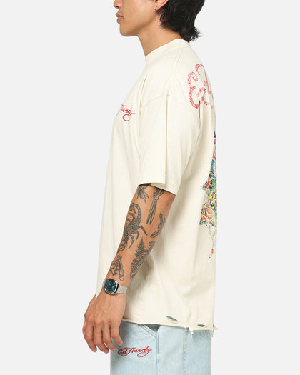 Ed Hardy Venom Rose T-Shirt Washed White