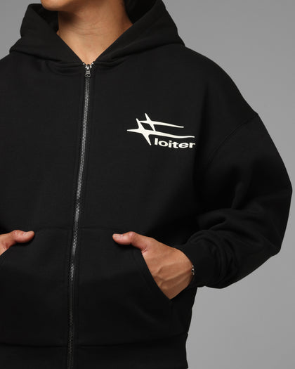 Loiter Hybrid Premium Zip Hoodie Black/Camo