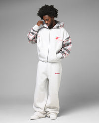 Loiter Ultra Hybrid Zip Hoodie Off White/Red