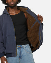 Carre Sherpa Lined Zip Hoodie Navy
