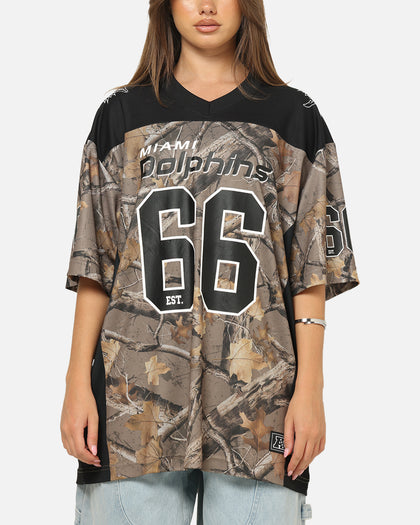 Majestic Athletic Miami Dolphins Mesh Oversized T-Shirt Khaki Forest Camo