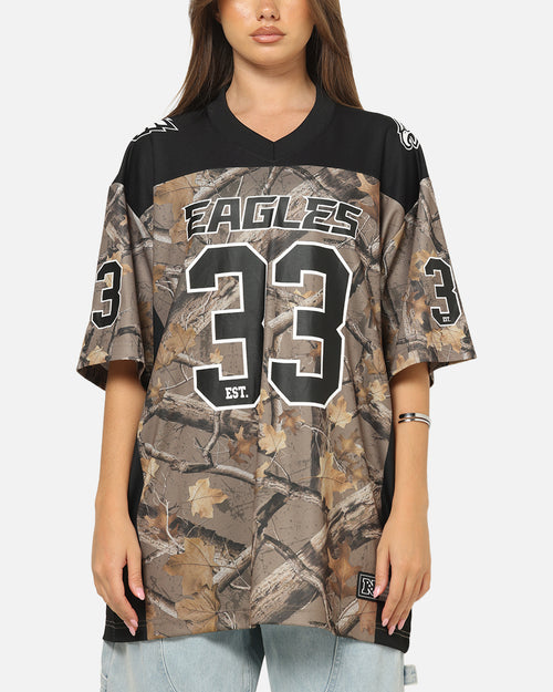 Majestic Athletic Philadelphia Eagles Mesh Oversized T-Shirt Khaki Forest Camo