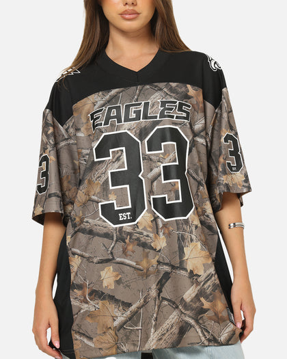 Majestic Athletic Philadelphia Eagles Mesh Oversized T-Shirt Khaki Forest Camo