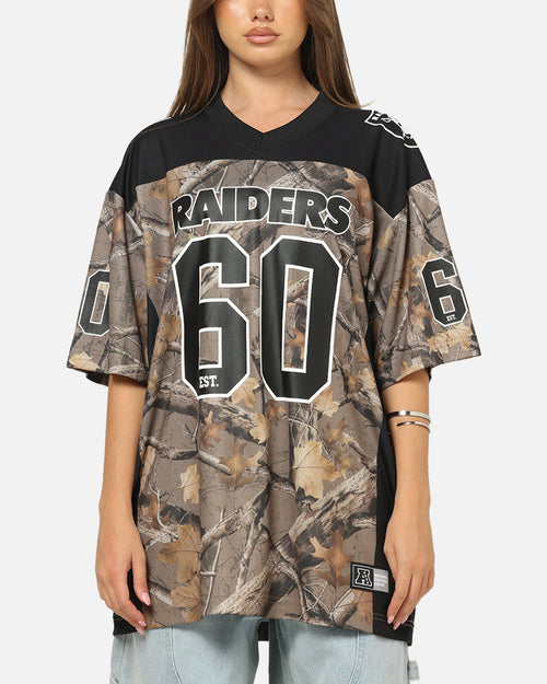 Majestic Athletic Las Vegas Raiders Mesh Oversized T-Shirt Khaki Forest Camo