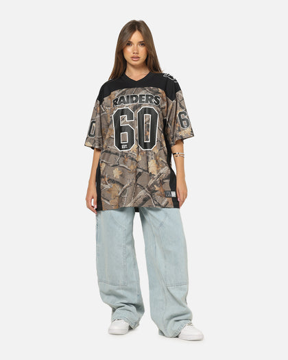 Majestic Athletic Las Vegas Raiders Mesh Oversized T-Shirt Khaki Forest Camo