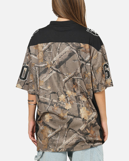 Majestic Athletic Las Vegas Raiders Mesh Oversized T-Shirt Khaki Forest Camo