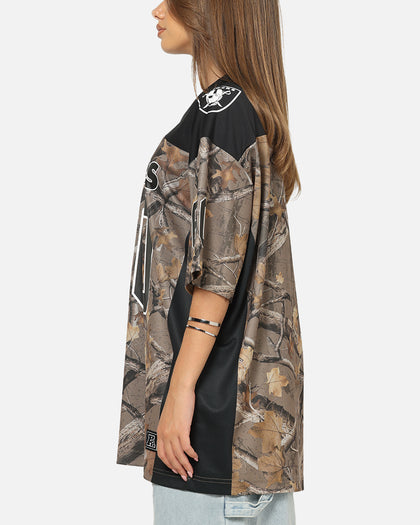 Majestic Athletic Las Vegas Raiders Mesh Oversized T-Shirt Khaki Forest Camo