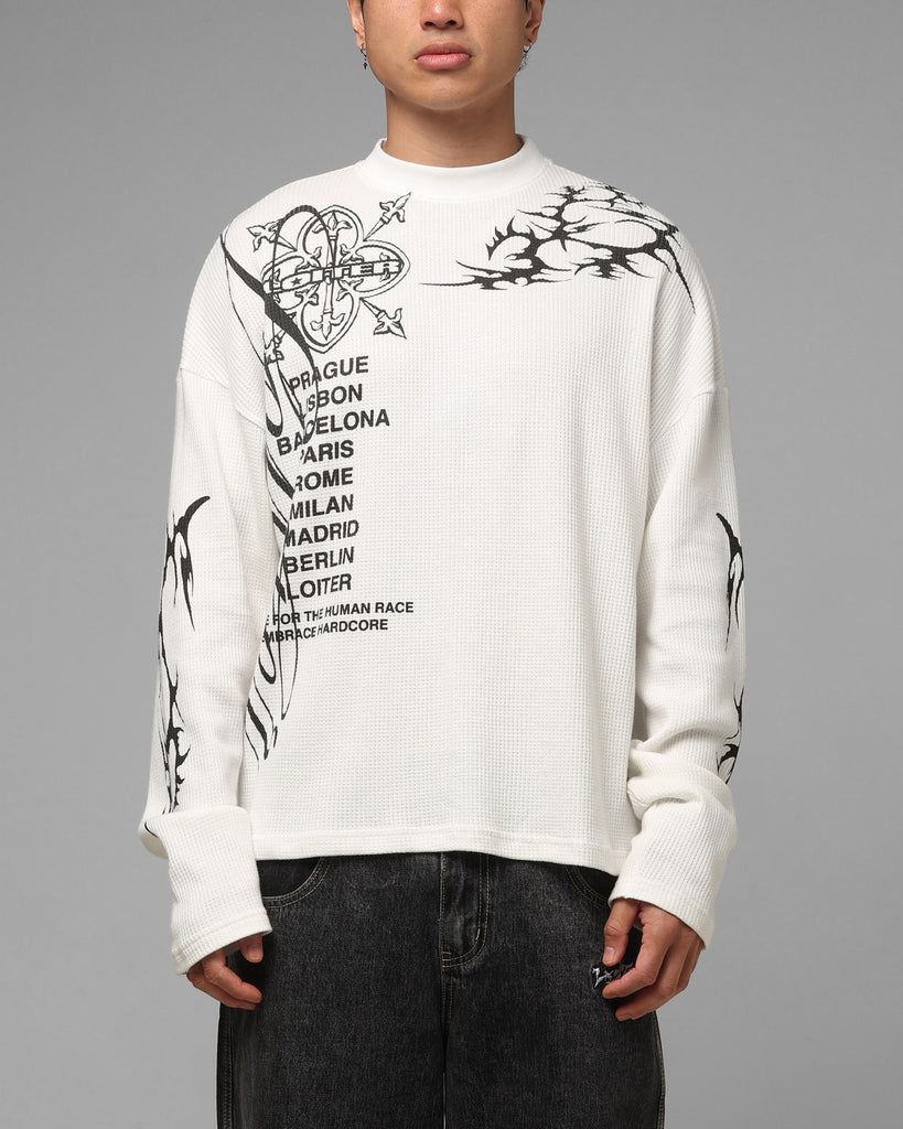 Loiter Cyber Thermal Long Sleeve T-Shirt Off White | Culture Kings NZ