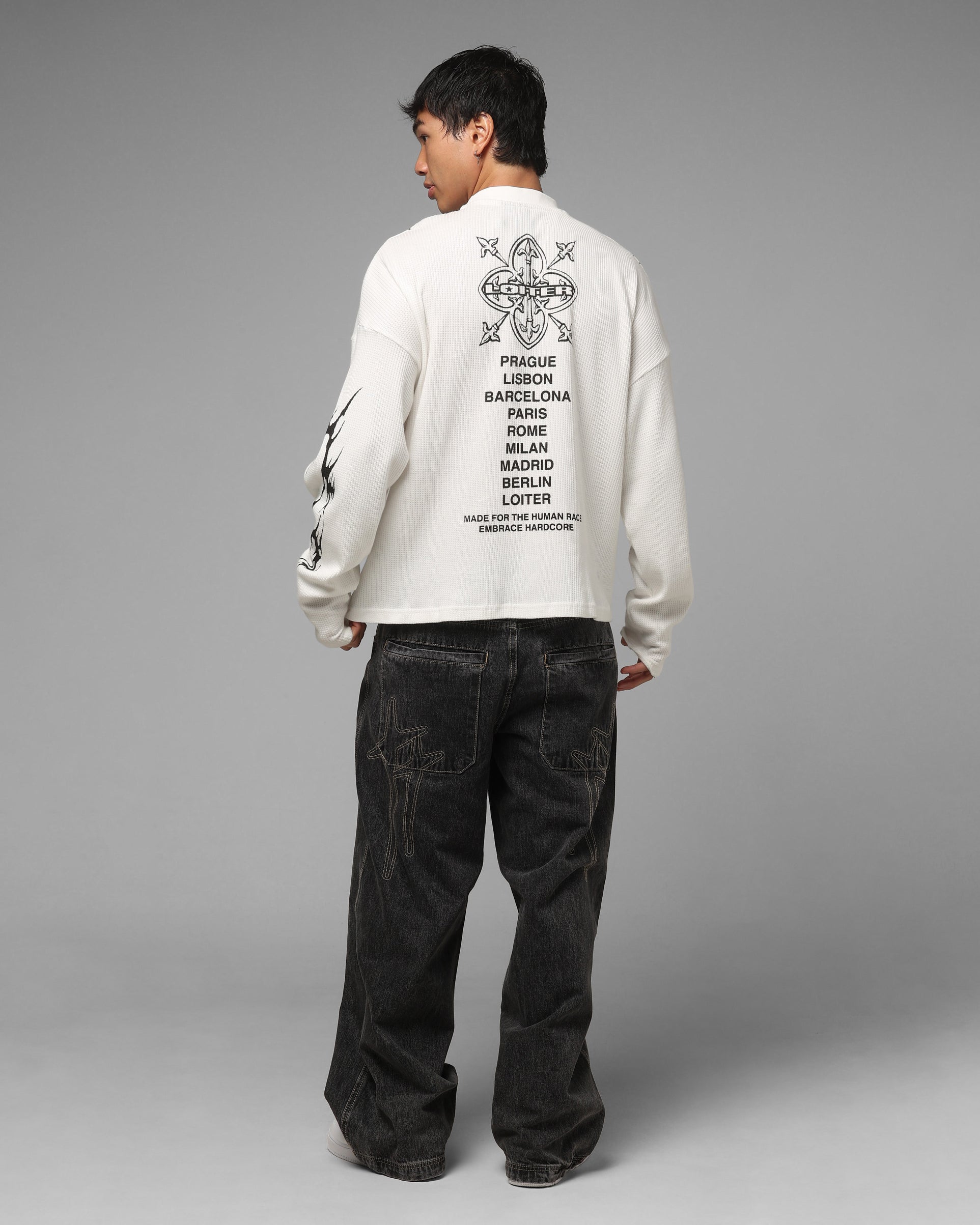 Loiter Cyber Thermal Long Sleeve T-Shirt Off White | Culture Kings NZ