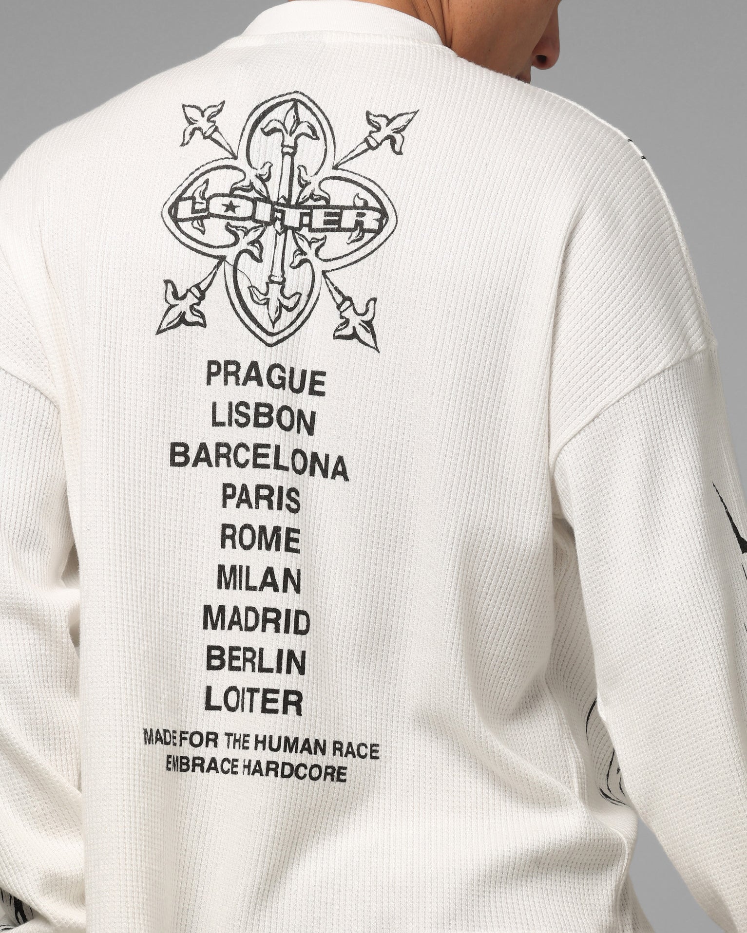 Loiter Cyber Thermal Long Sleeve T-Shirt Off White | Culture Kings NZ
