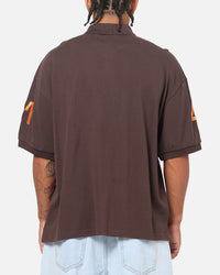 Mitchell & Ness X Mclaren Heritage Boxy Polo Shirt Chocolate
