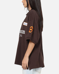 Mitchell & Ness X Mclaren Heritage Boxy Polo Shirt Chocolate