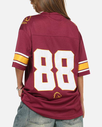Bleacher Athletic Brisbane Broncos NRL Gridiron Mesh Jersey Official Team Color
