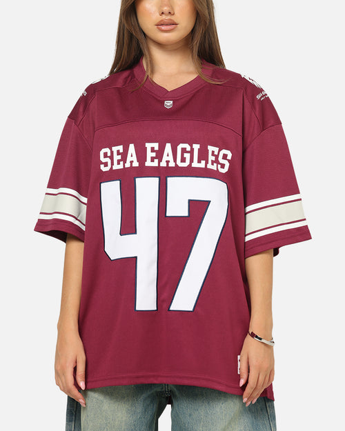 Bleacher Athletic Manly Warringah Sea Eagles NRL Gridiron Mesh Jersey Official Team Color