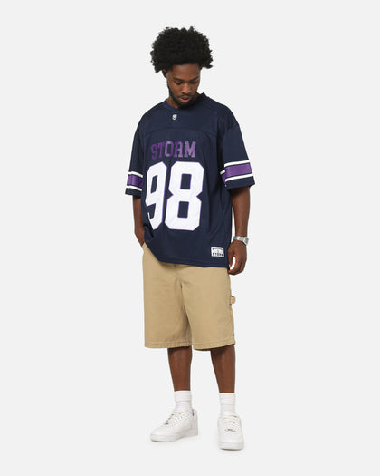 Bleacher Athletic Melbourne Storm NRL Gridiron Mesh Jersey Official Team Color