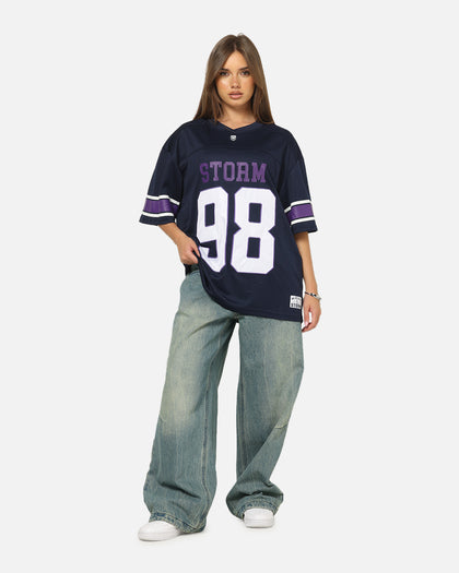 Bleacher Athletic Melbourne Storm NRL Gridiron Mesh Jersey Official Team Color