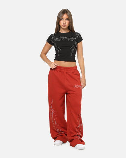 Ed Hardy Women's Cyber Rhinestone Baby T-Shirt Black