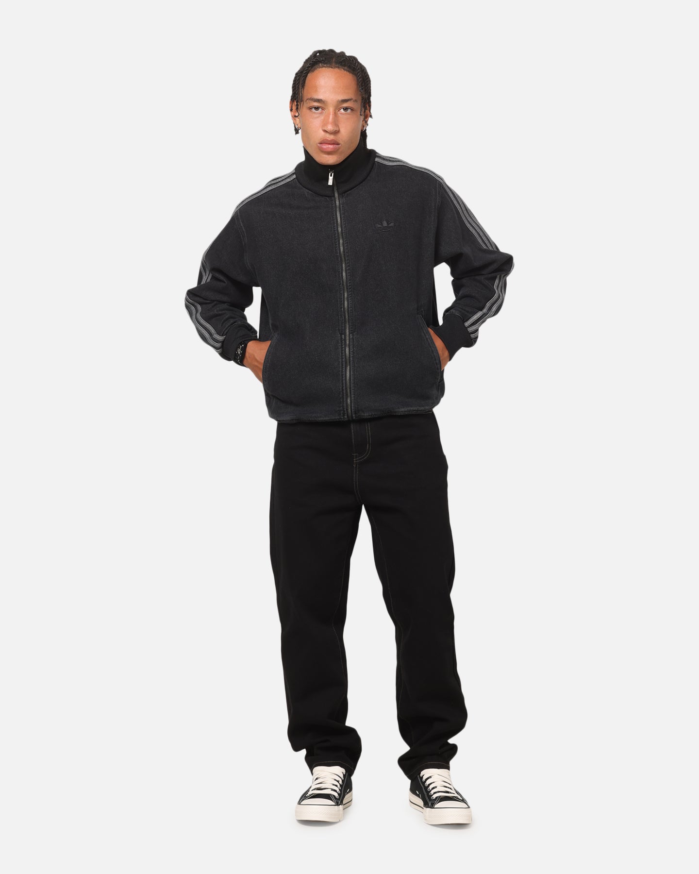 Adidas Adicolor Denim Firebird Track Top Black Denim | Culture