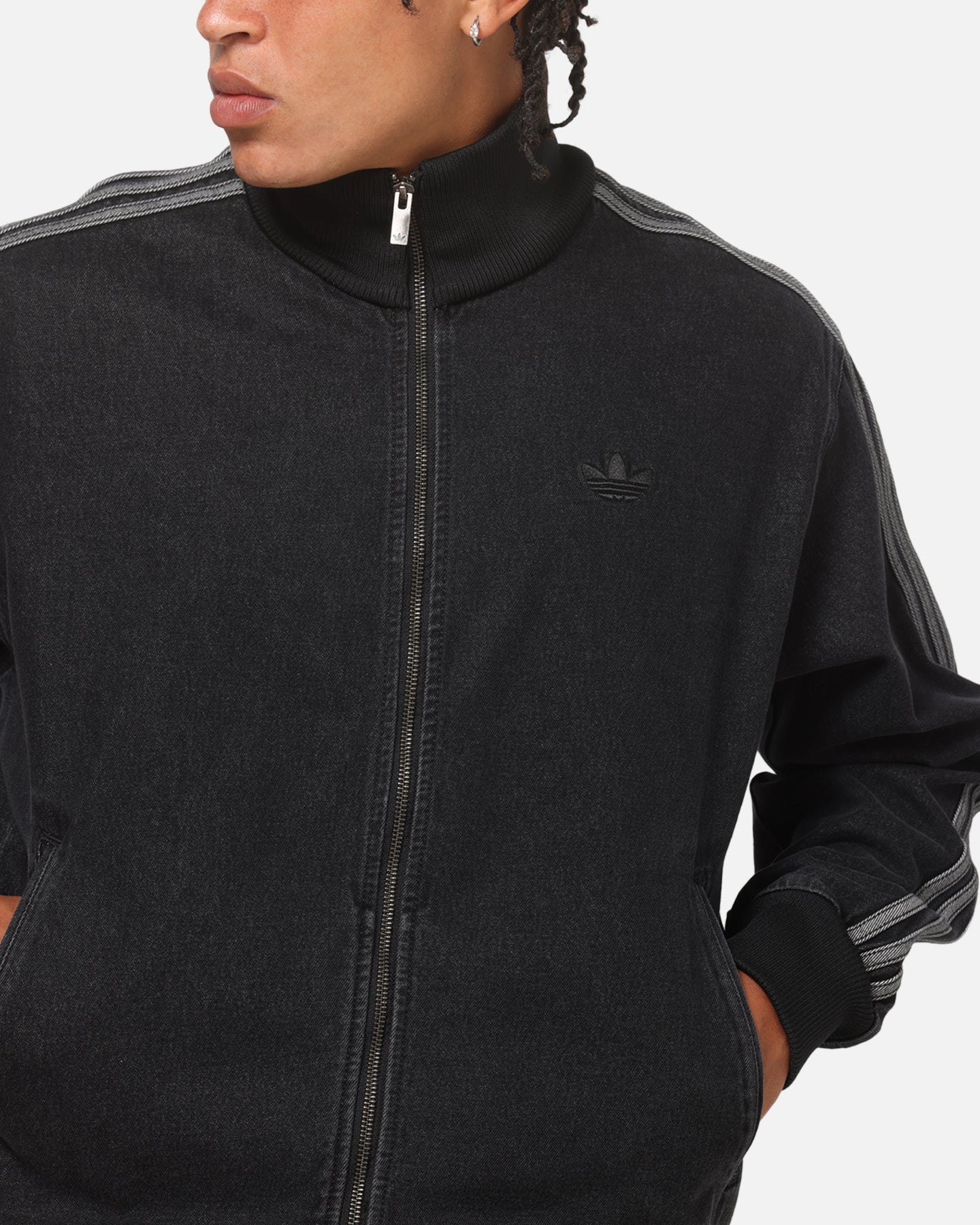 Adidas Adicolor Denim Firebird Track Top Black Denim | Culture