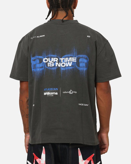 Culture Kings X Atlassian Williams F1 Team Alex Albon Heavy T-Shirt Black Acidwash