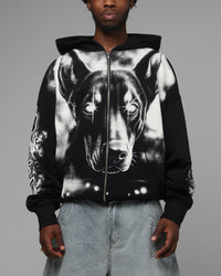 Loiter Dog Pound Airbrush Zip Hoodie Black
