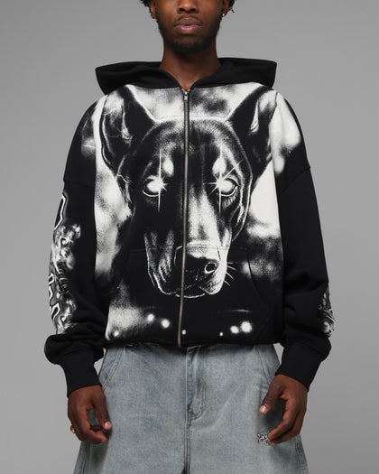 Loiter Dog Pound Airbrush Zip Hoodie Black
