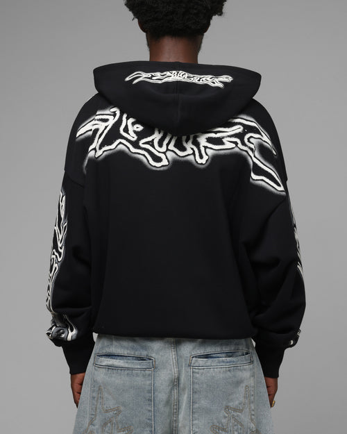 Loiter Dog Pound Airbrush Zip Hoodie Black