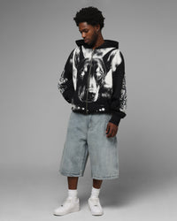 Loiter Dog Pound Airbrush Zip Hoodie Black