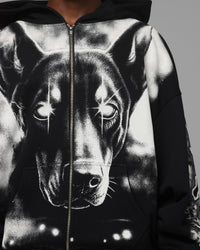 Loiter Dog Pound Airbrush Zip Hoodie Black