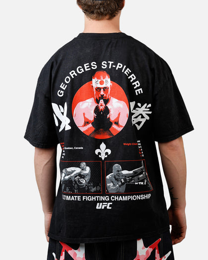 UFC By Culture Kings Georges St-Pierre Goat T-Shirt Black Acidwash