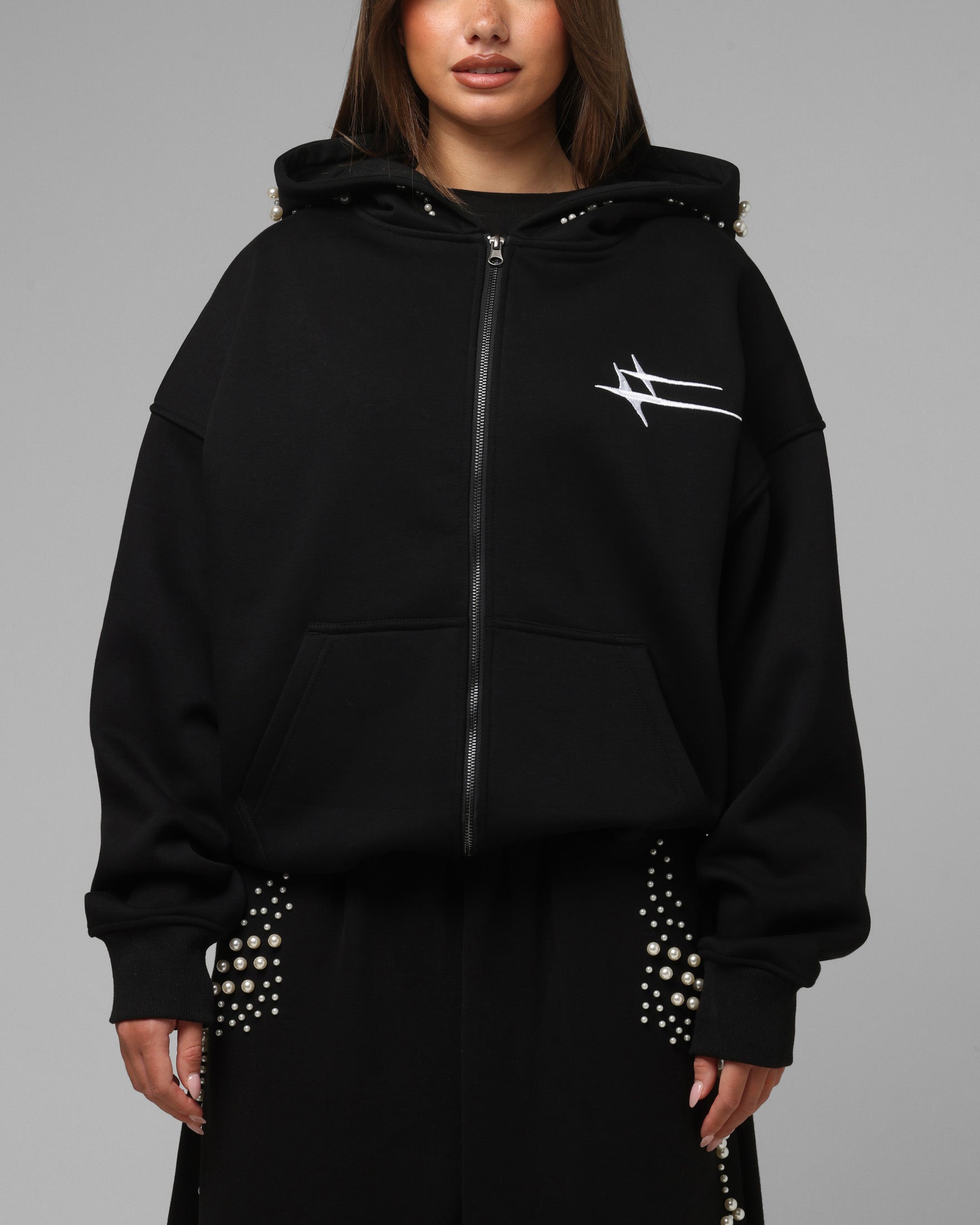 Loiter Pearl Zip Hoodie Black | Culture Kings NZ