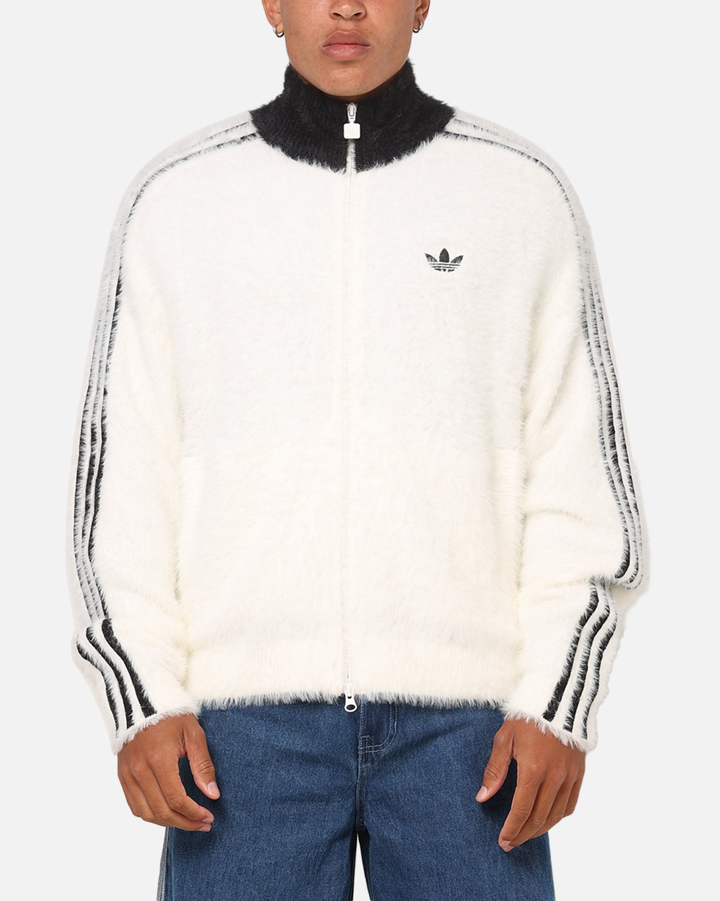 Adidas Faux Mohair Classic Track Top Off White/Black | Culture