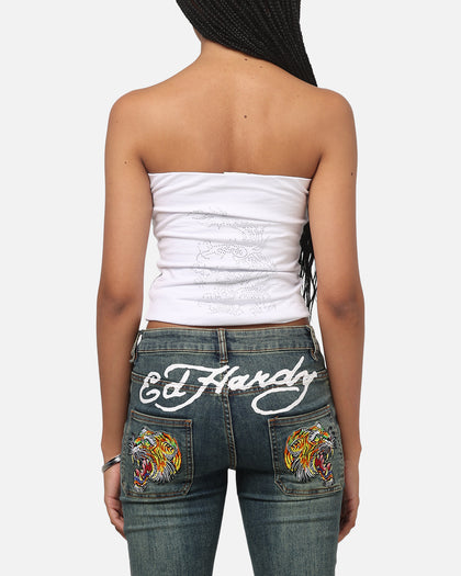 Ed Hardy Women's Dragon Boob Tube White