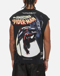 73Studio X Marvel Spotlight Muscle T-Shirt Black Acidwash
