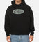 Carre Plaid Oval Hoodie Solid Black