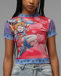 Loiter Women's Dark Magician Girl Mesh T-Shirt Pink Camo