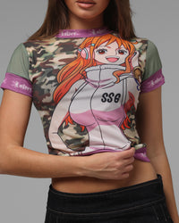 Loiter X One Piece Women's Nami Mesh T-Shirt Green Camo