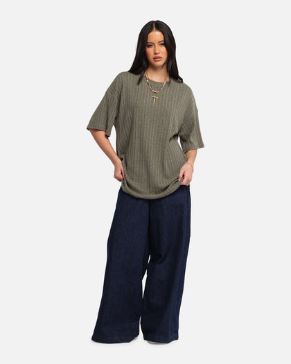 XXIII Rib Knit T-Shirt Olive Marle