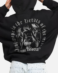 Saint Morta Weiry Hearts Boxy Hoodie Black