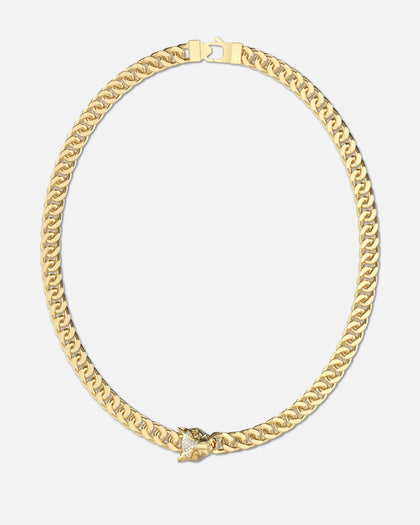 Guess Mainline Panther 21" Crystal Gold Necklace Gold