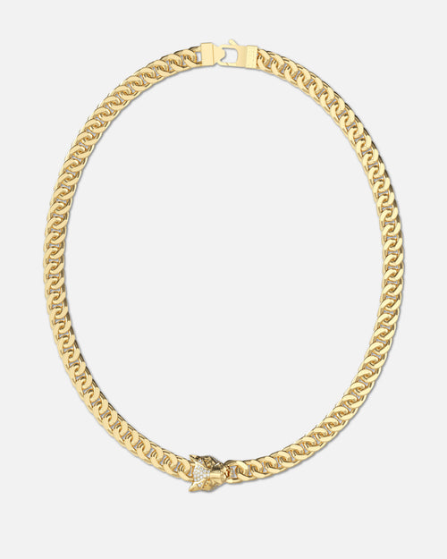 Guess Mainline Panther 21" Crystal Gold Necklace Gold