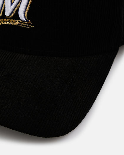 New Era Milwaukee Brewers 'Black Cord' 9FORTY A-Frame Corduroy Snapback Black