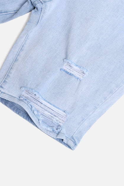 Saint Morta Thrashed Shorts Pale Blue