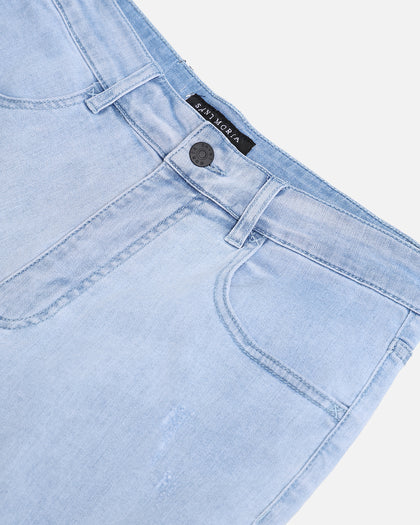 Saint Morta Thrashed Shorts Pale Blue